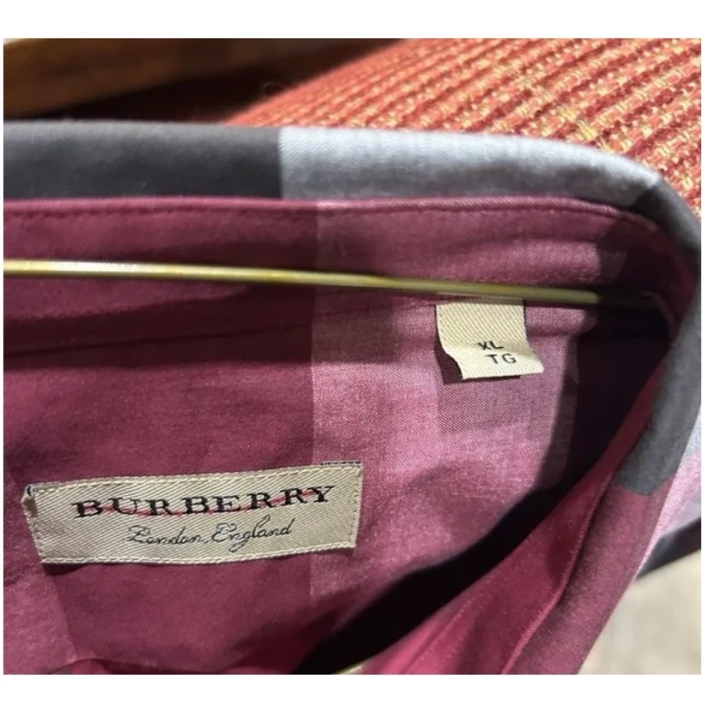 Burberry London England Men's Checkered Shirt - Red and Black size XL - Picture 5 of 7